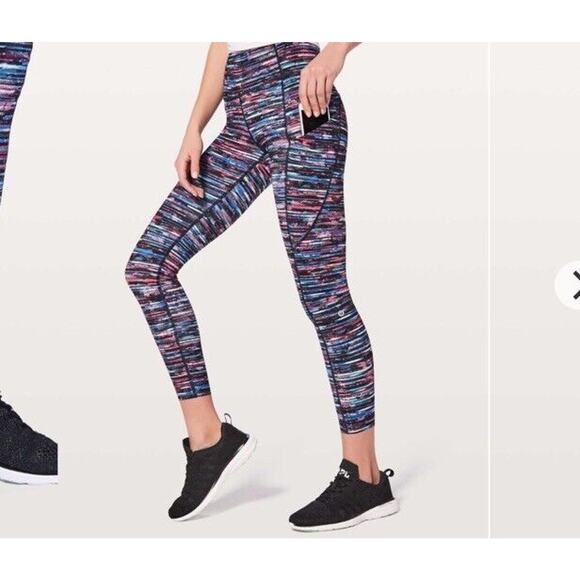 Lululemon Fast Free 7/8 Tight II *Nulux 25" Hinshu Alpine White Multi Size 4 - Picture 8 of 13
